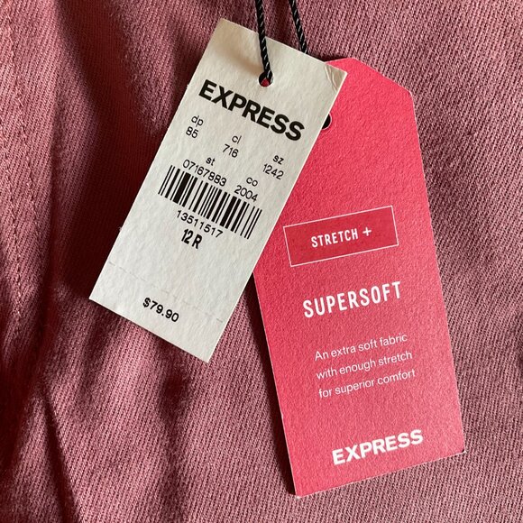 NWT Express Ankle Legging Size 12R Regular Skinny High Rise Pink Embroidered - Picture 11 of 13